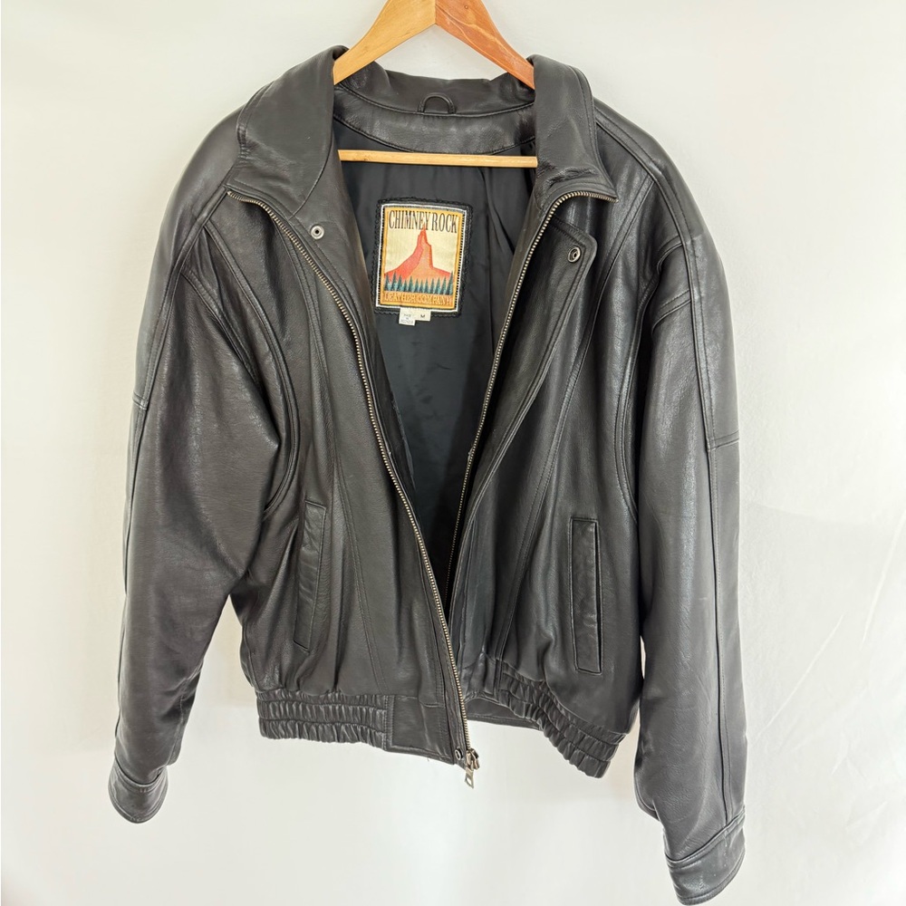 Chimney Rock Black Leather Jacket for Men